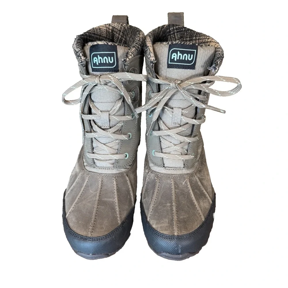 Ahnu Momentum Waterproof Thinsulate Womens 9.5 Lace Up Hiking Rain Boot Vibram